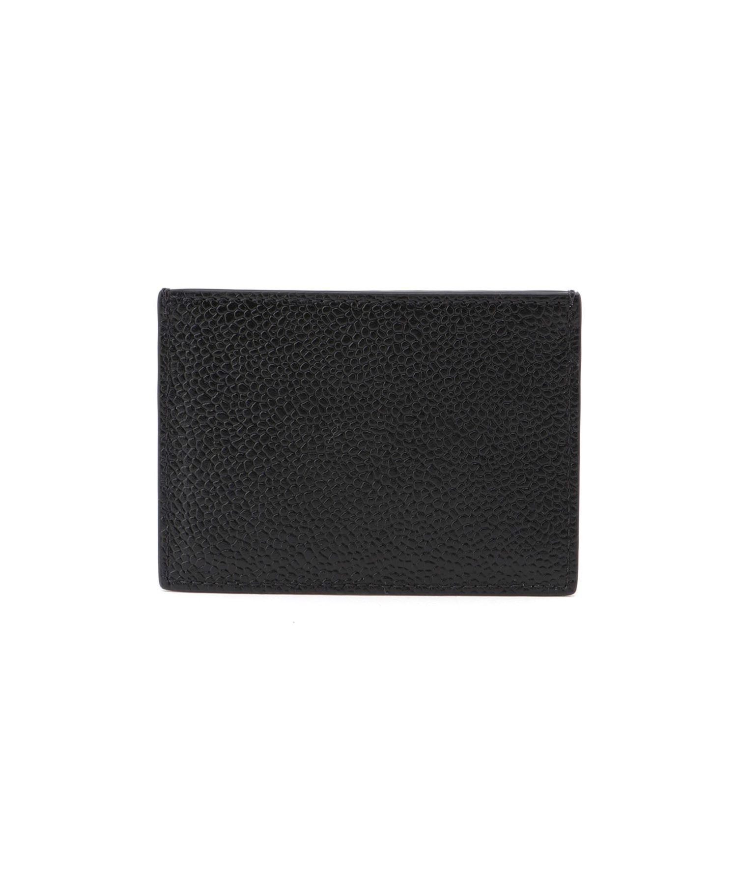 THOM BROWNE SINGLE CARD HOLDER IN PEBBLE GRAIN LEATHER トムブラウン 財布・ポーチ・ケース 名刺入れ・カードケース ブラック【送料無料】