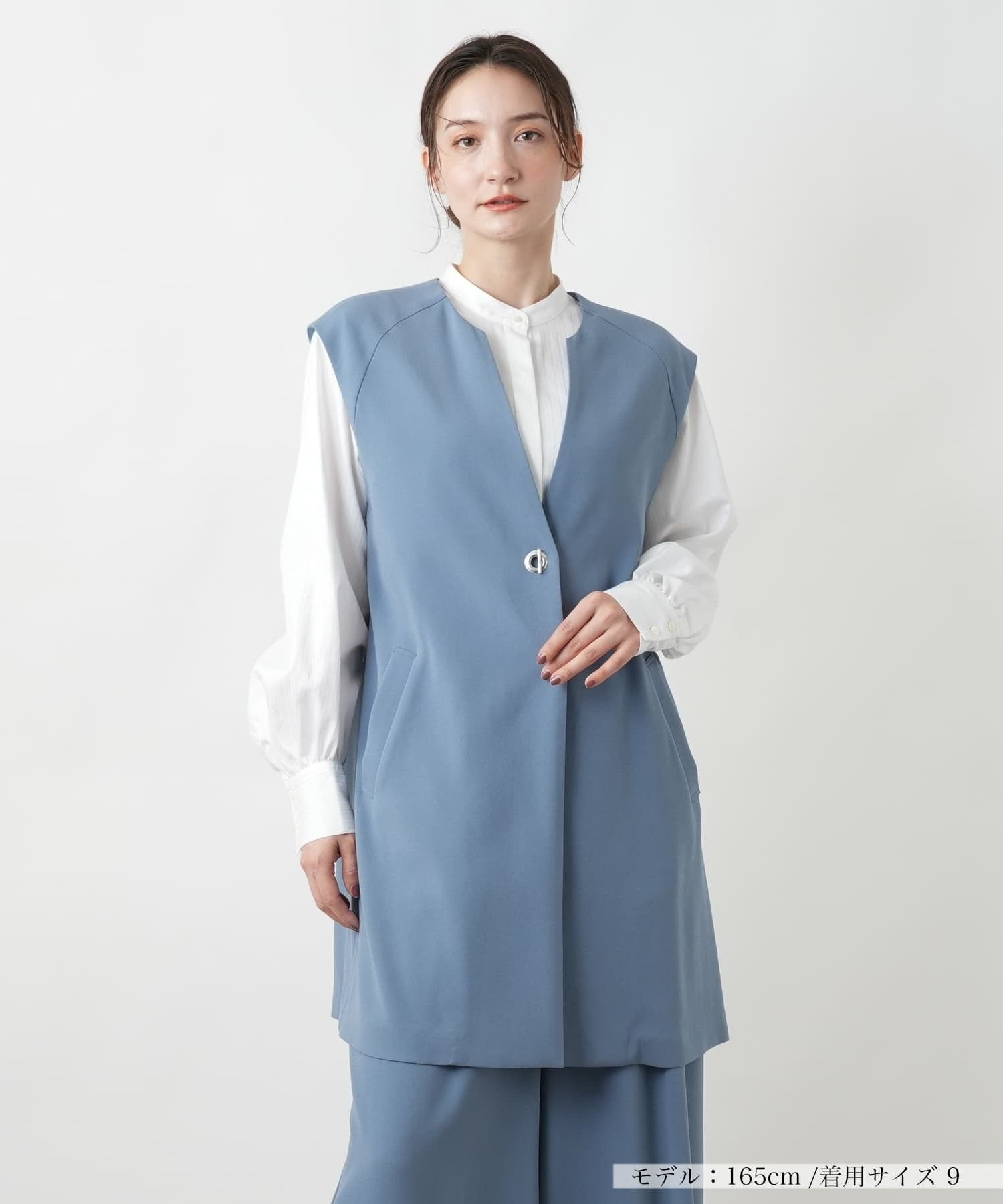 【SALE／47%OFF】Leilian 【店舗人気】ロングジレ レリアン トップス ベスト・ジレ ベージュ ブラック【送料無料】