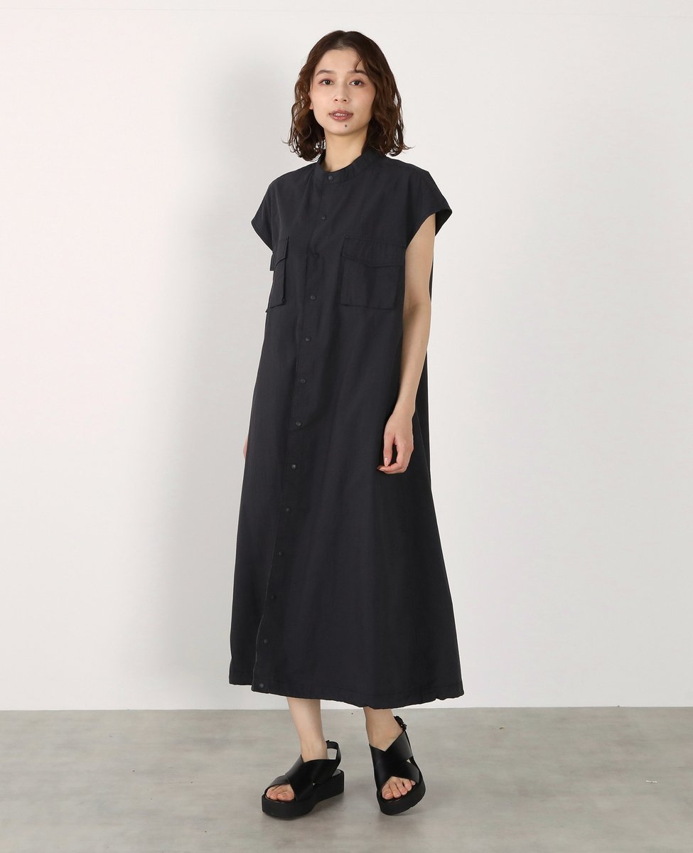 LOGEMENT DE CLAIRE 《別注》【RUSSELL ATHLETIC/ラッセルアスレチック】ドロストシャツワンピース メルローズクレール ワンピース・ドレス その他のワンピース・ドレス ブラック カーキグリーン【送料無料】