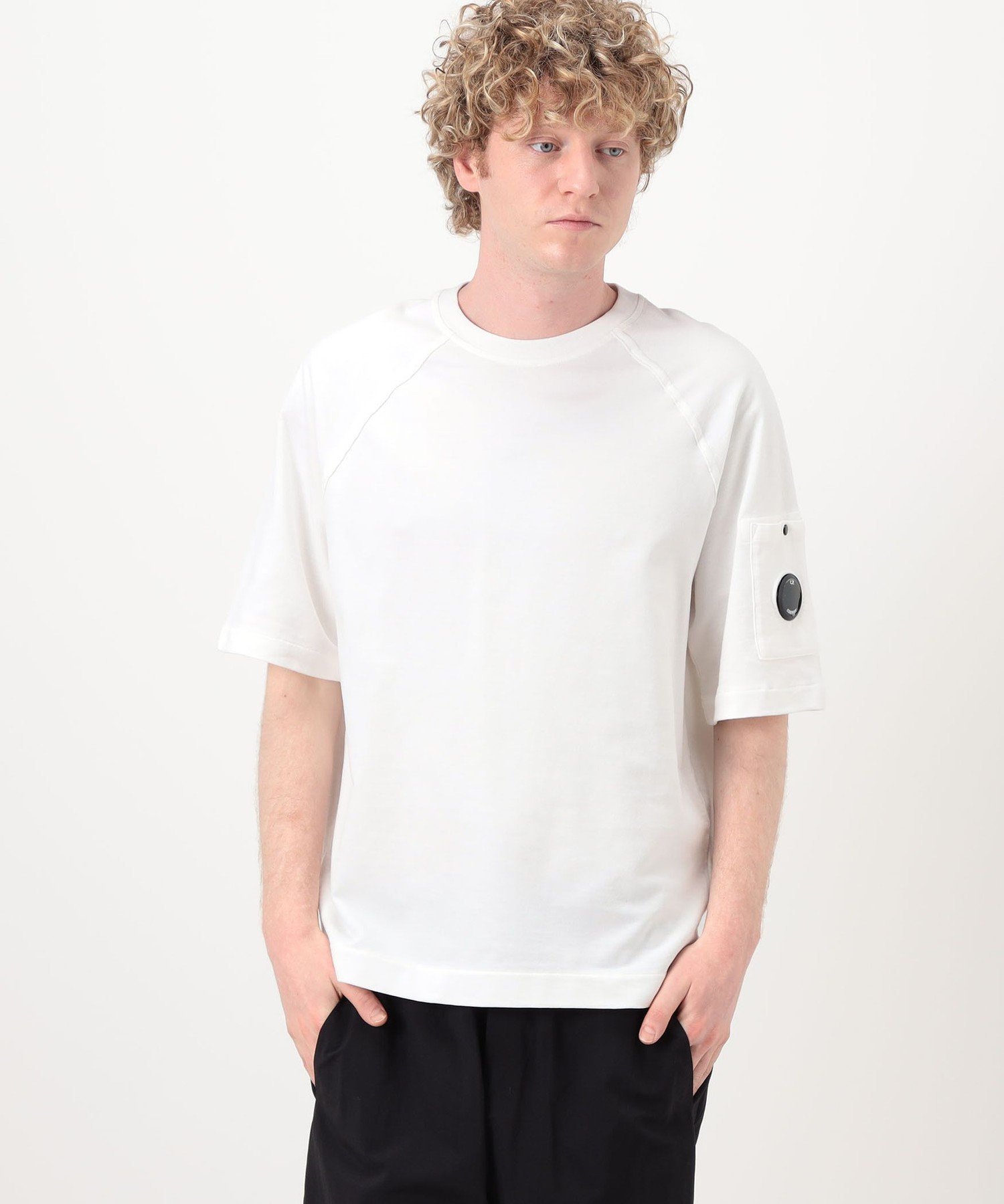 TOMORROWLAND BUYING WEAR C.P. Company LIGHT FLEECE SS Tシャツ トゥモローランド トップス カットソー・Tシャツ ブラック ホワイト【送料無料】