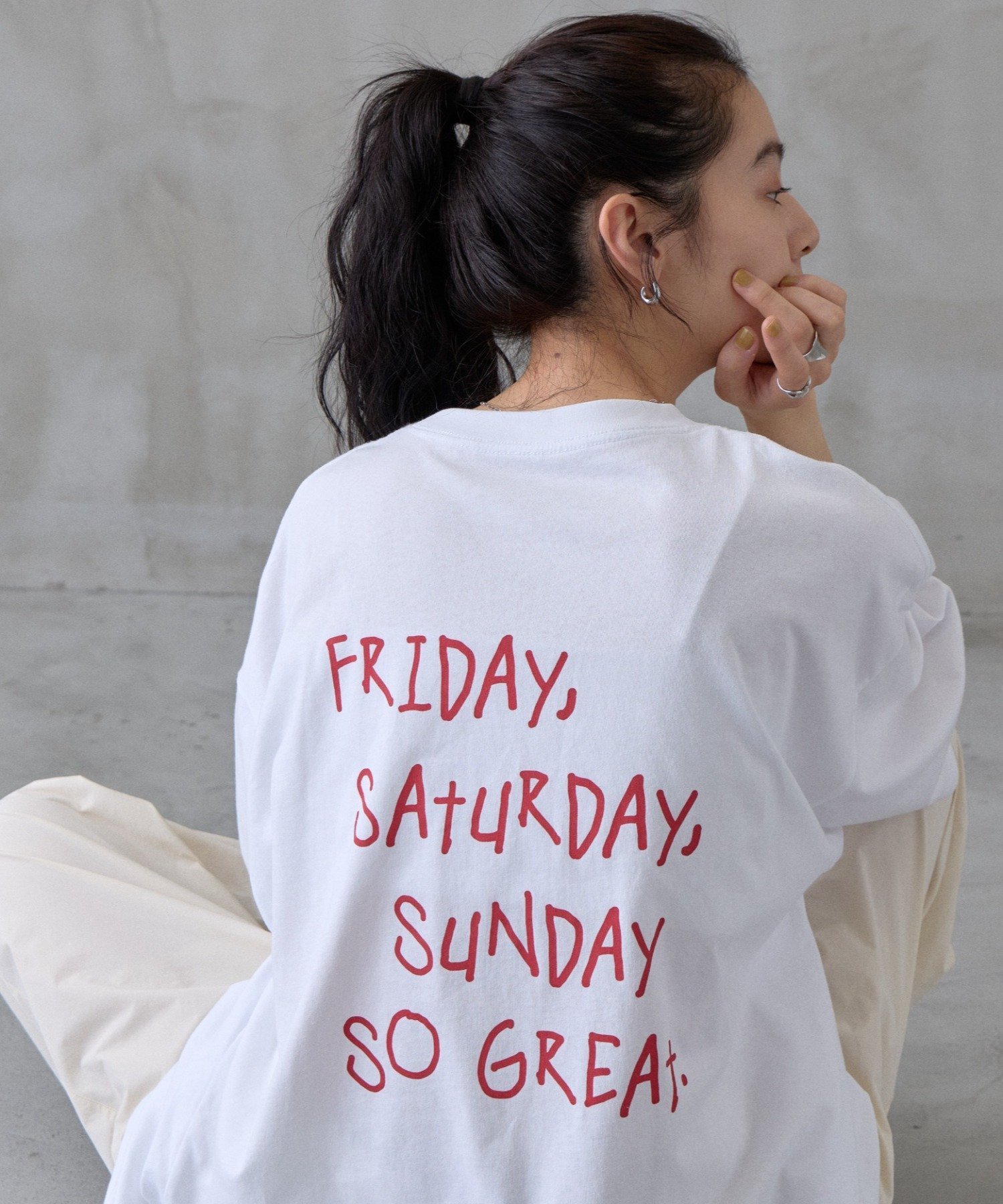 【ユニセックス / 体型カバー】アソートグラフィックBIGTシャツ コロニー トゥーワンスリーナイン トップス カットソー・Tシャツ グレー ピンク ホワイト ネイビー