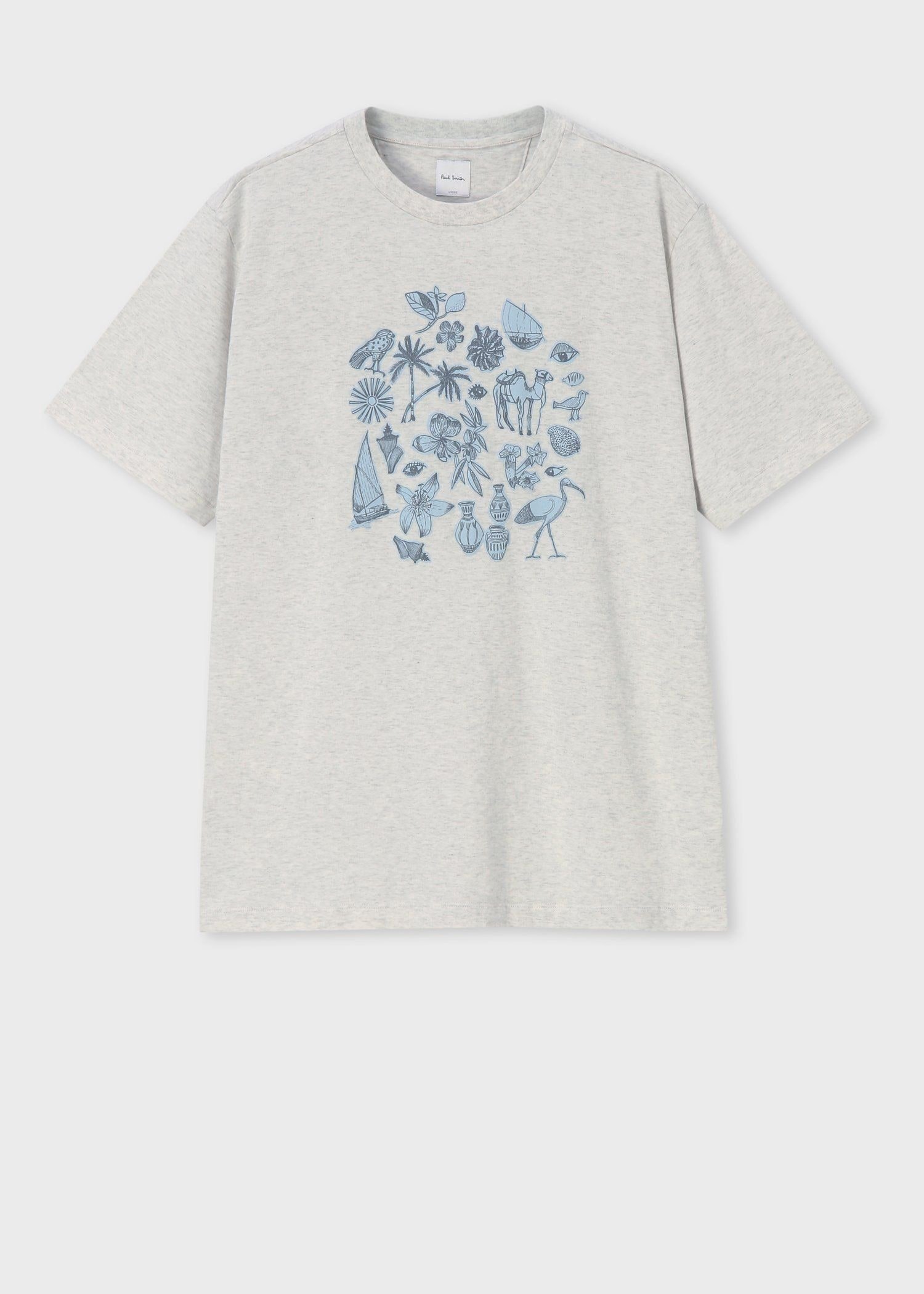 Paul Smith "Nostalgic Summer" プリントTシャツ ポール・スミス トップス カットソー・Tシャツ パープル ベージュ【送料無料】