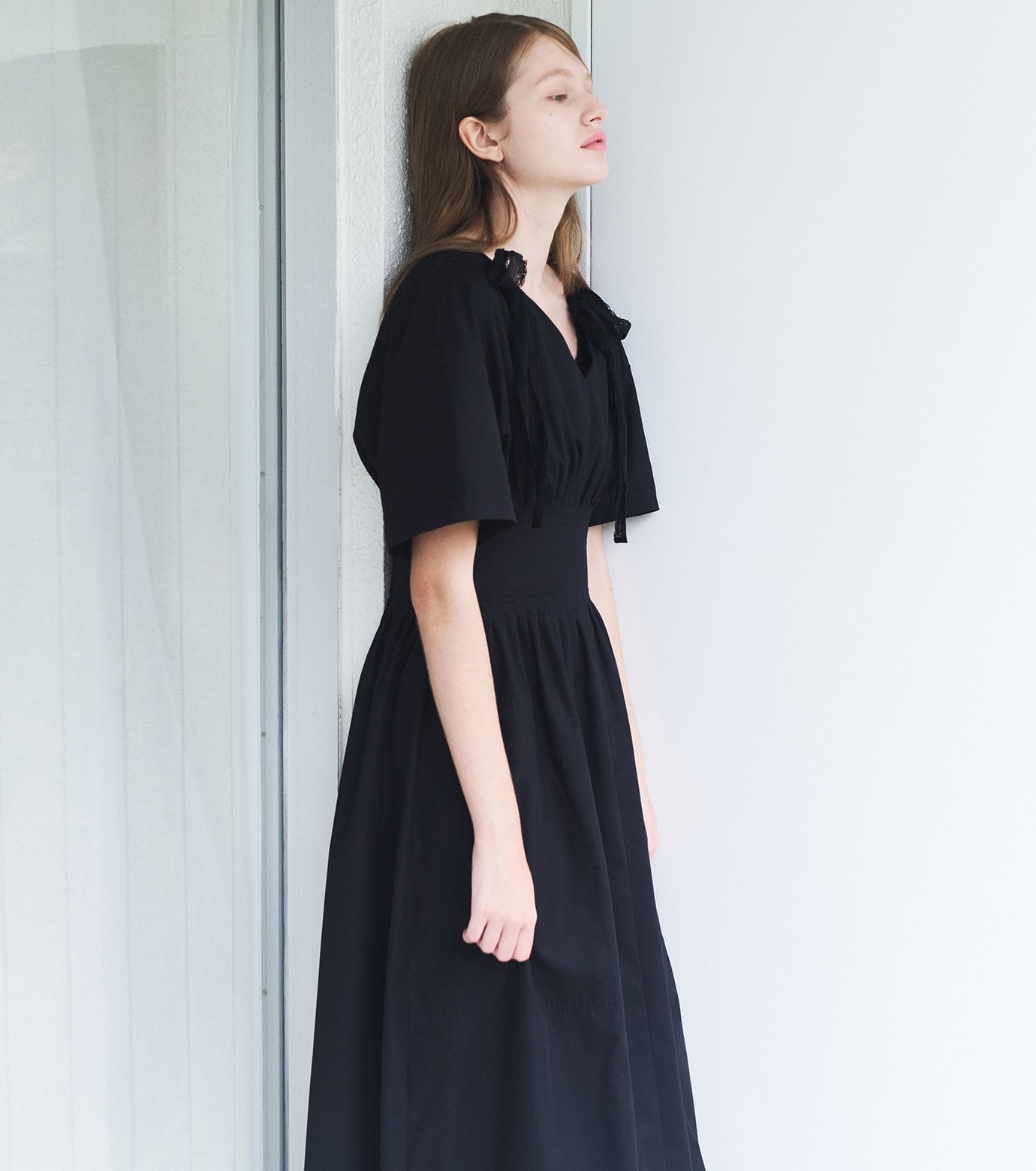 LE CIEL BLEU ラウンドフォームドレス / Round Form Dress ルシェルブルー ワンピース・ドレス ワンピース ブラック