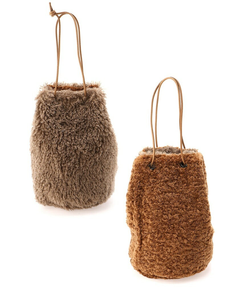 【SALE／50%OFF】Three Four Time Three Four Time/エコファーリバーシブル巾着 スリーフォータイム バッグ トートバッグ ブラウン ベージュのサムネイル