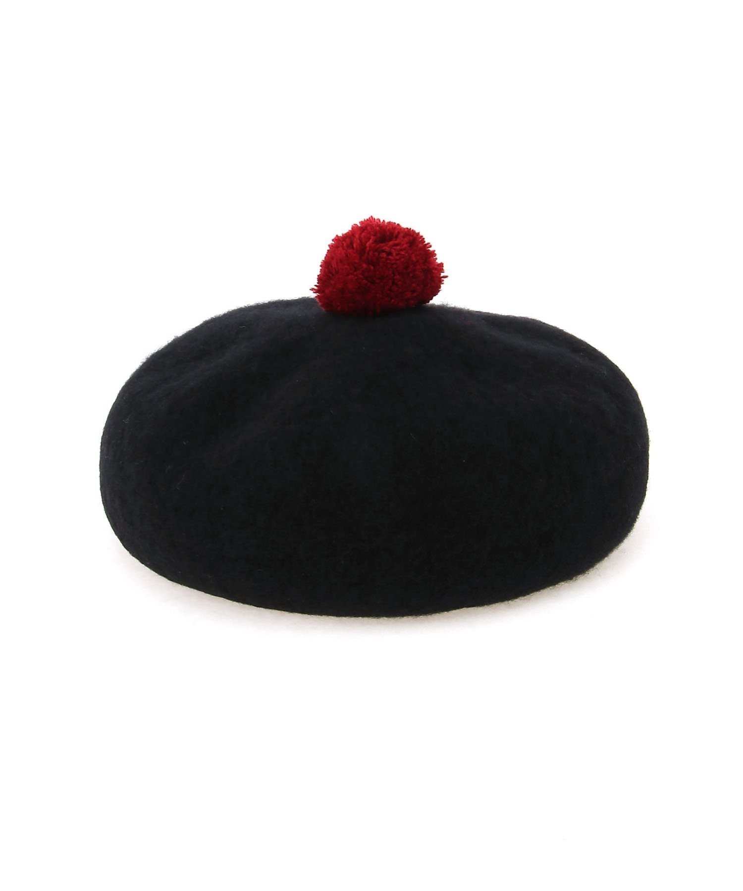 【SALE／60%OFF】petit main ポンポン付きベレー帽 ナルミヤオンライン 帽子 ハンチング・ベレー帽 ブラック ネイビー