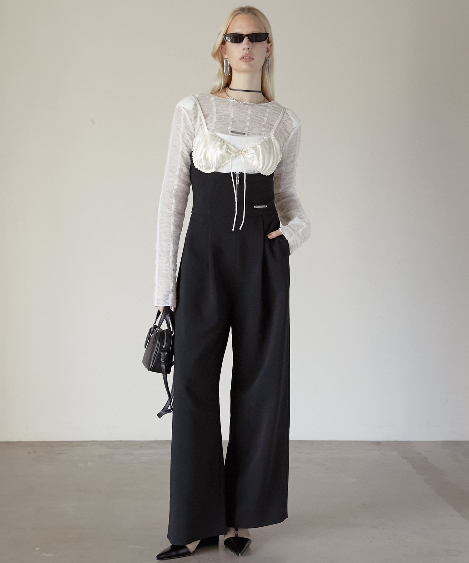 【SALE／20%OFF】PRANK PROJECT ブラトップオールインワン / Bra Top All In One プランク プロジェクト オールインワン・オーバーオール オールインワン・つなぎ グレー ブラック【送料無料】