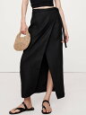 【SALE/60%OFF】BANANA REPUBLIC (W)リネン ラップ マキシスカート バナナ・リパブリック スカート ロング・マキシスカート ホワイト ブラック【送料無料】
