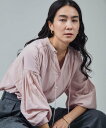 SALON adam et rope' ボリュームスリーブVネックブラウス サロン アダム エ ロペ トップス シャツ・ブラウス ホワイト ピンク ブラック【送料無料】