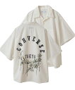 CONVERSE TOKYO PIGMENT DYE BACK FLOWER PRINT SHIRT コンバーストウキョウ トップス シャツ・ブラウス ブラック...