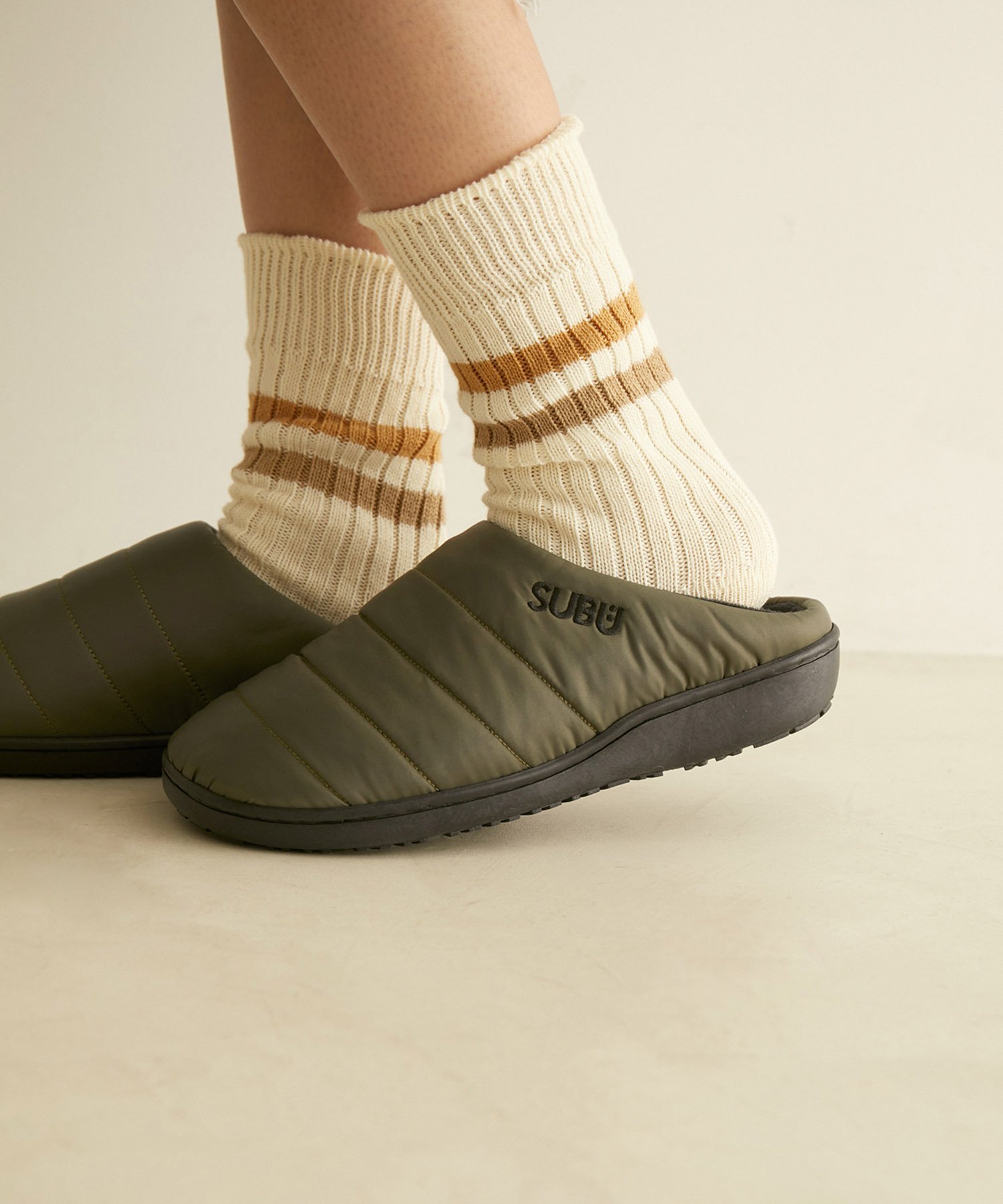 SALON adam et rope' 【SUBU(スブ)】[追加]ダウンサンダル/スリッポン MOUNTAIN KHAKI サロン アダム エ ロペ シューズ・靴 スリッポン カーキグリーン【送料無料】