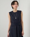 【SALE/40%OFF】ANAYI リネンストレッチストライプ ワンピース アナイ ワンピース・ドレス ワンピース ネイビー ベージュ【送料無料】(4)