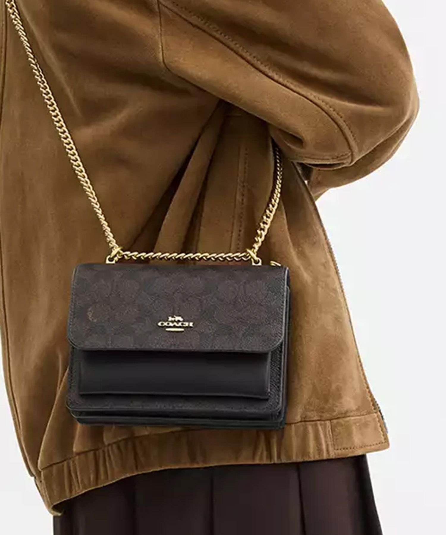 【SALE／77%OFF】COACH OUTLET 【公式】ミニ クレア クロスボディ バッグ・シグネチャー キャンバス コーチ　アウトレット バッグ ショルダーバッグ ブラック【送料無料】のサムネイル