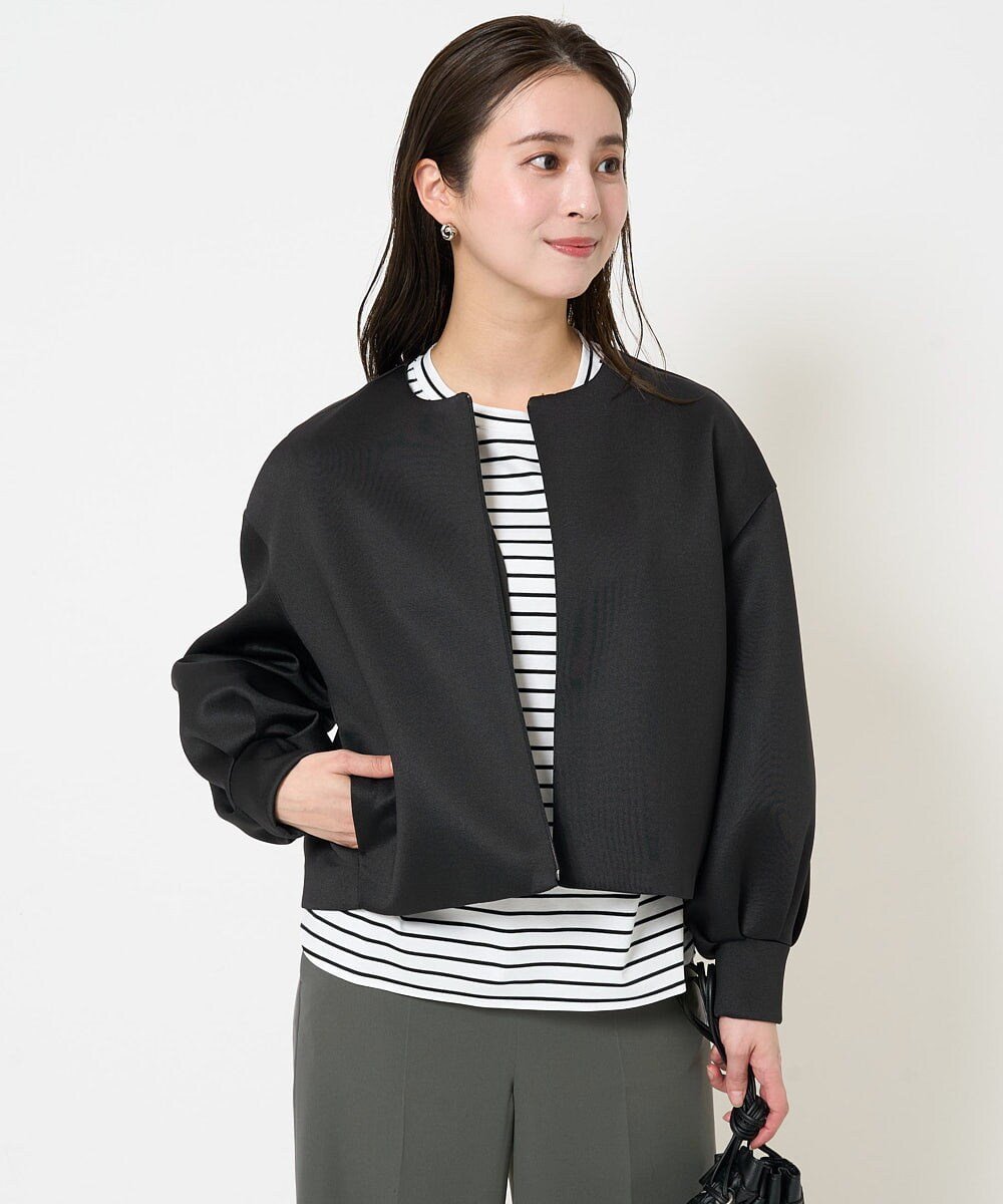MICHEL KLEIN（小さいサイズ） [小さいサイズ]2WAYジップカーデプルオーバー メゾンドゥサンク ジャケット・アウター その他のジャケット・アウター ブラック