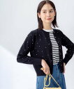 組曲 L 【WEB限定・接触冷感・UVケア】ドットニット カーディガン クミキョク トップス カーディガン ブラック【送料無料】(4)