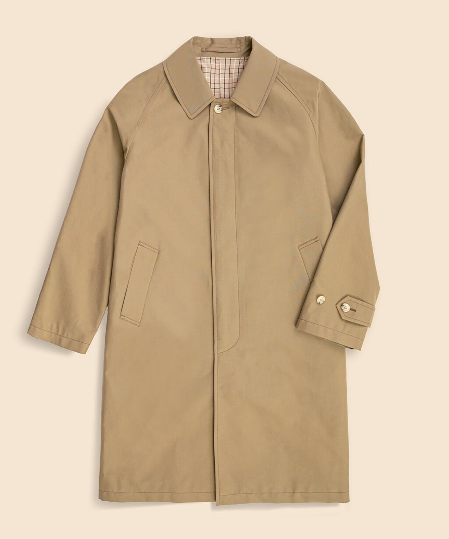 Cotton Wool Poplin Bal Collar Coat 330000847: Beige