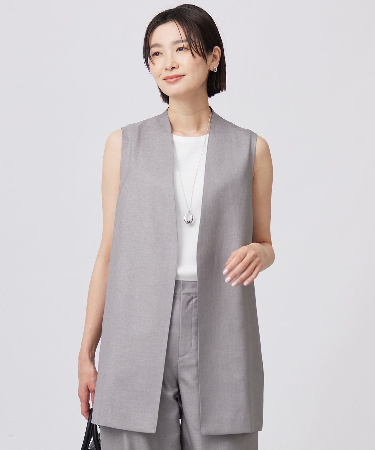 J.PRESS 【セットアップ対応・洗える・UV加工・吸水速乾】OXIJEWELストレッチ ジレ ジェイプレス ジャケット・アウター その他のジャケット・アウター ネイビー ベージュ グレー