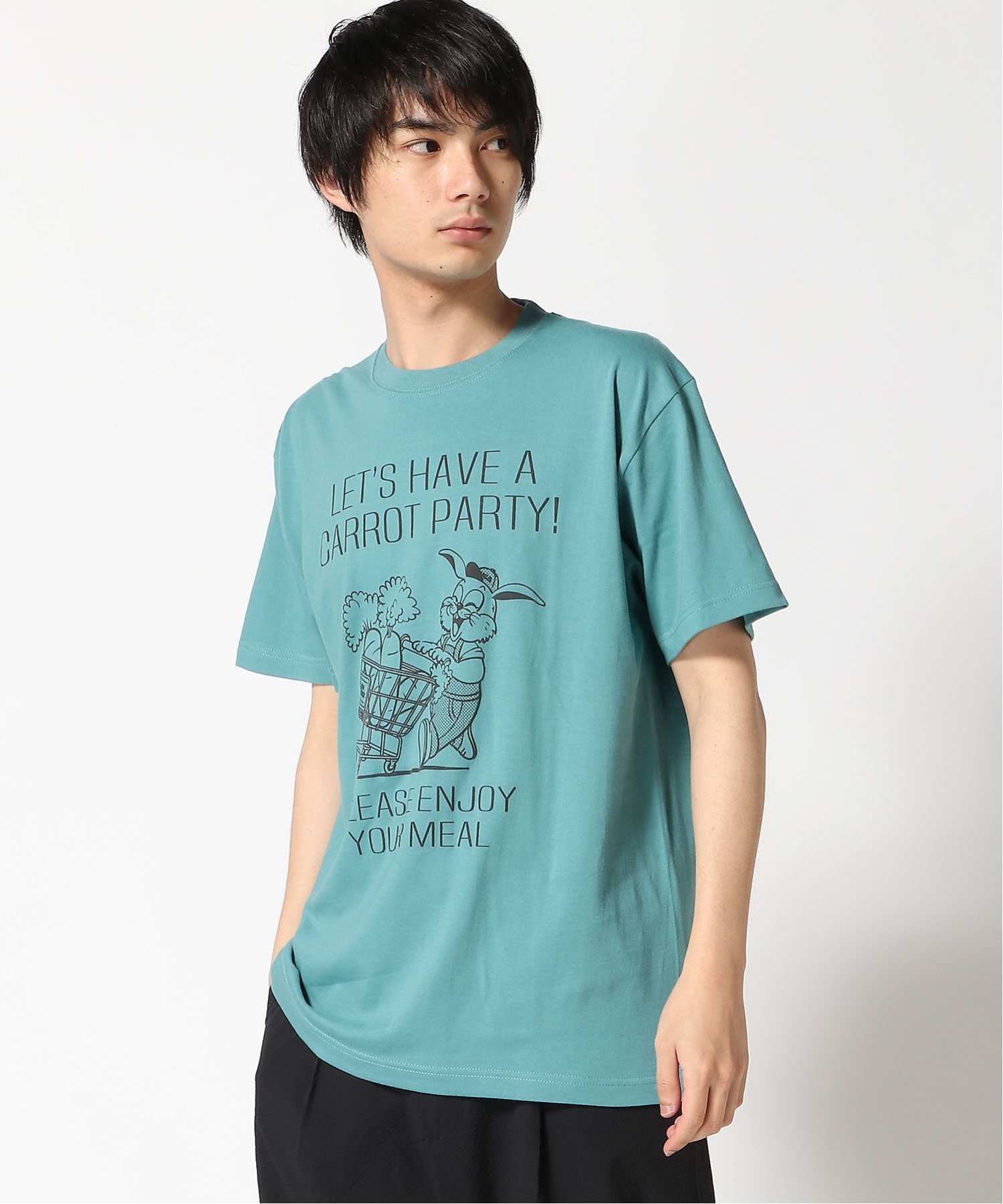 gym master gym master/(U)5.6oz CARROT PARTY Tee ジムマスター トップス カットソー・Tシャツ グリーン ベージュ ホワイト イエロー ネイビー