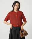 UNITED ARROWS green label relaxing メッシュ ニット ショートスリーブ カーディガン ユナイテッドアローズ グリーンレーベルリラクシング トップス カーディガン ブラック ベージュ オレンジ【送料無料】
