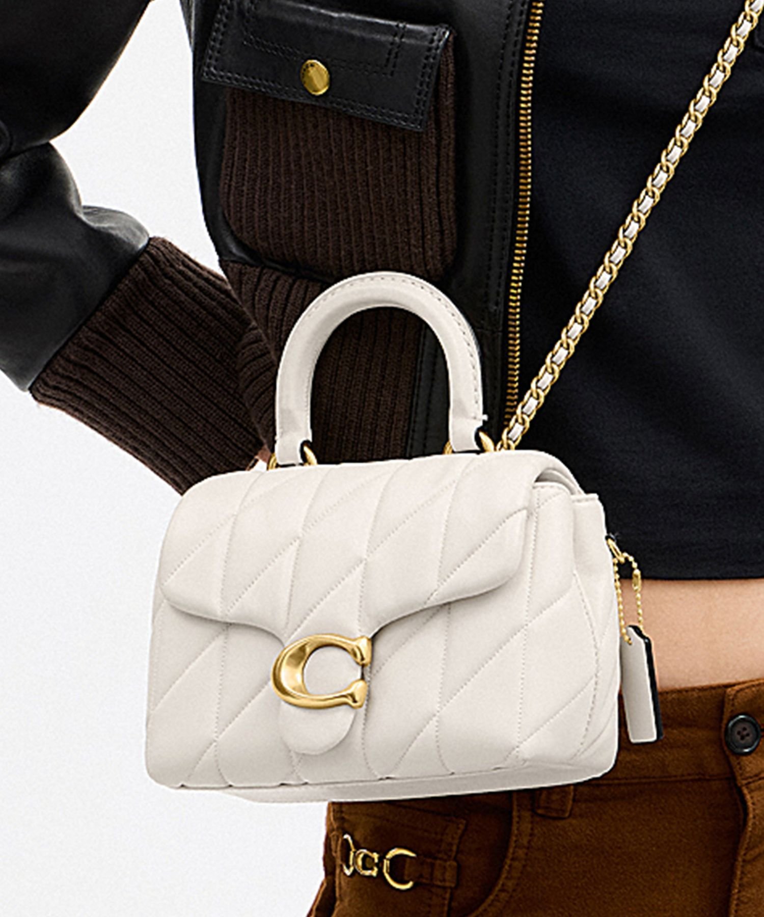 COACH 【公式】タビー トップ ハンドル バッグ・キルティング コーチ バッグ ショルダーバッグ ホワイト【送料無料】のサムネイル