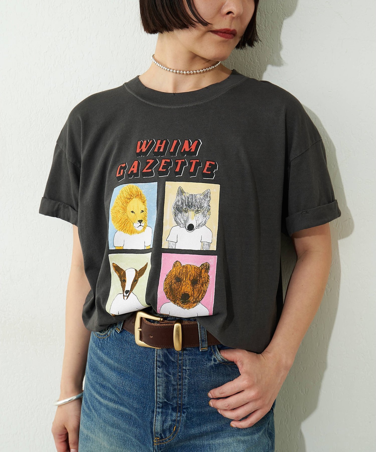 Whim Gazette 【UNFORTUNATE PORTRAIT】別注WHIM TEE ウィム ガゼット トップス カットソー・Tシャツ ホワイト ブラック