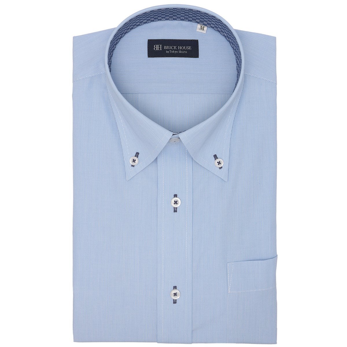 【SALE／30%OFF】BRICK HOUSE by Tokyo Shirts 【吸水速乾】 ボタンダウン 半袖 形態安定 ワイシャツ BM01K310AB46B1Q-13 トーキョーシャツ スーツ・フォーマル Yシャツ・カッターシャツ ブルー
