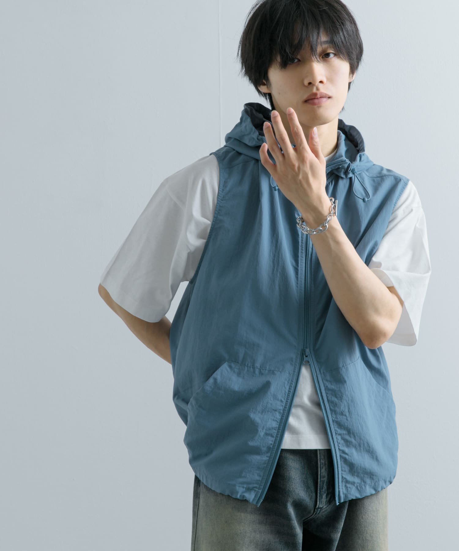 【SALE/64%OFF】SENSE OF PLACE 『セットアップ対応』ナイロンフーデッドトラックベスト センス オブ プレイス ジャケット・アウター その...