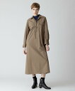 【SALE/50%OFF】allureville レースアップシャツワンピース アルアバイル ワンピース・ドレス シャツワンピース カーキグリーン ネイビー【送...