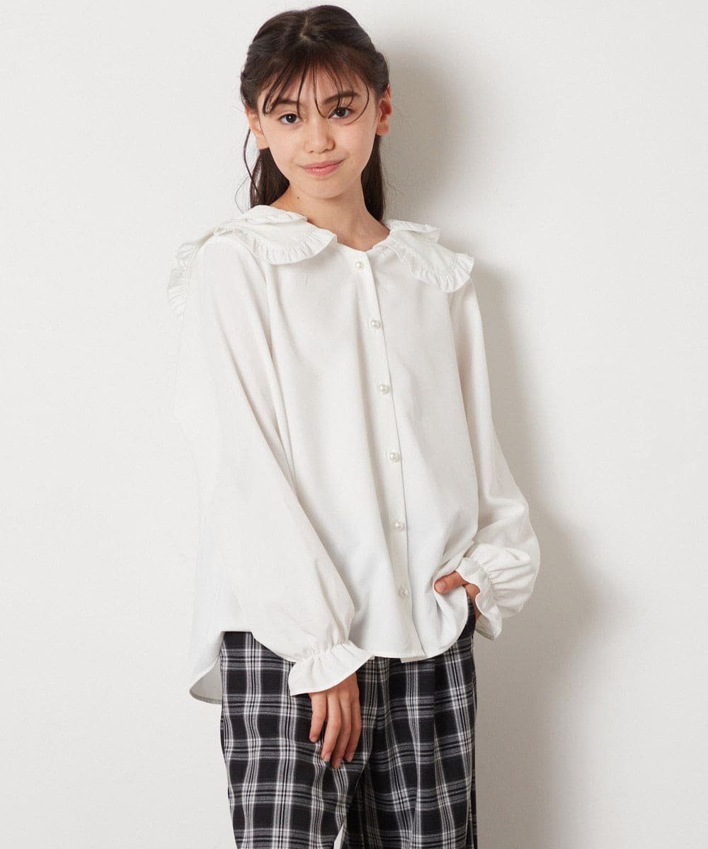 【SALE／28%OFF】a.v.v [140-150]ダブルフリルカラーブラウス アー・ヴェ・ヴェ ト...