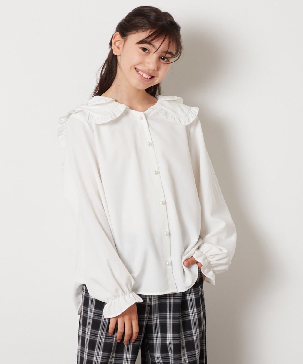 【SALE／28%OFF】a.v.v [140-150]ダブルフリルカラーブラウス アー・ヴェ・ヴェ ト...