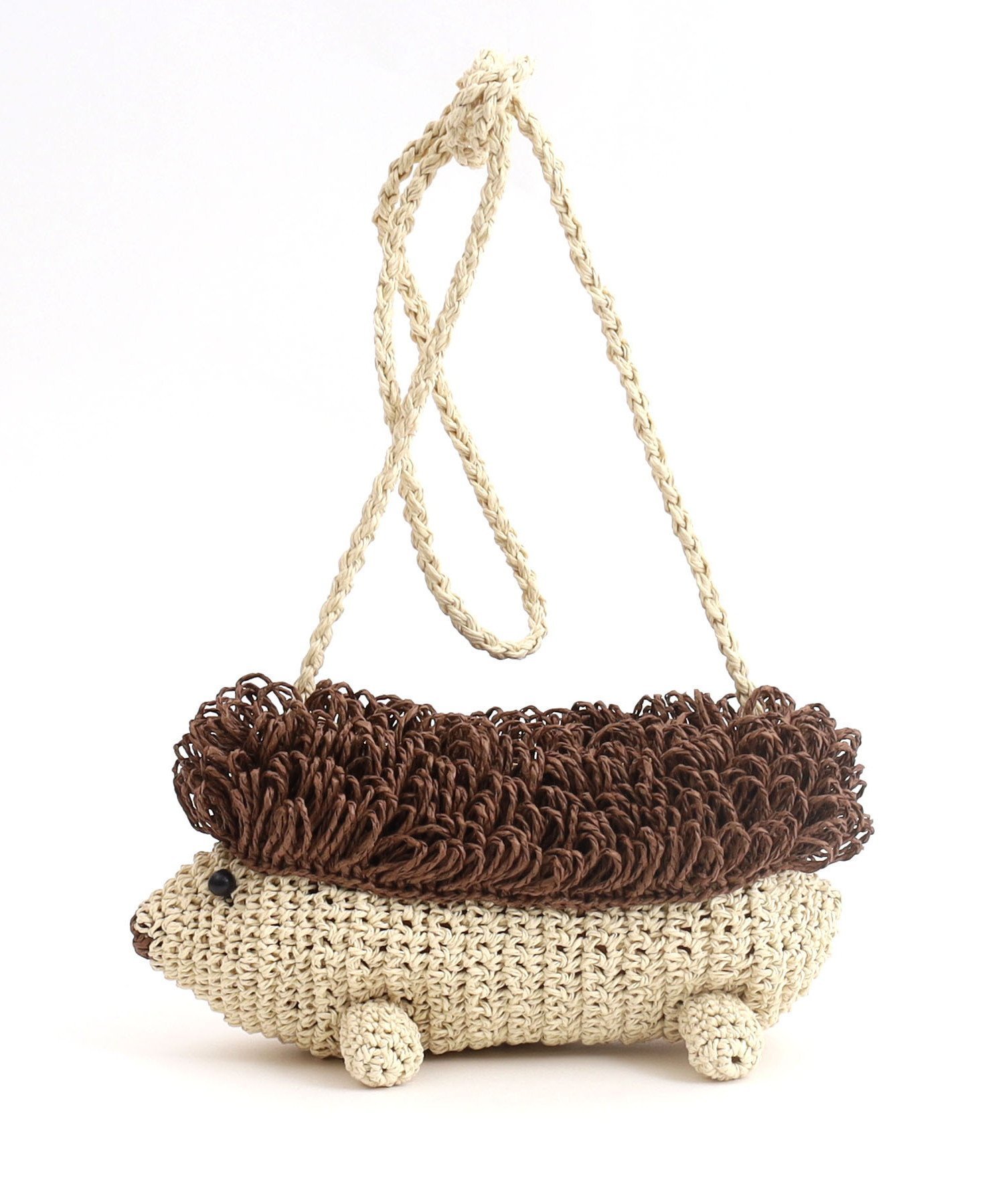 【SALE／40%OFF】COOCO ハリネズミ型ショルダーバッグ プードゥードゥー バッグ かごバッグ ブラウン
