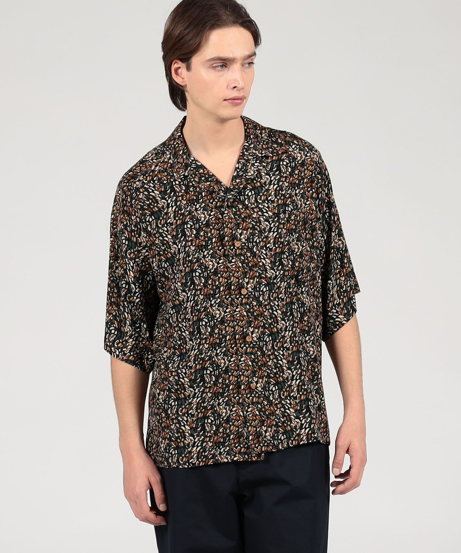 TOMORROWLAND BUYING WEAR 【別注】m's braque レーヨン オープンカラー ハーフスリーブシャツ トゥモローランド トップス シャツ・ブラウス ブラウン【送料無料】