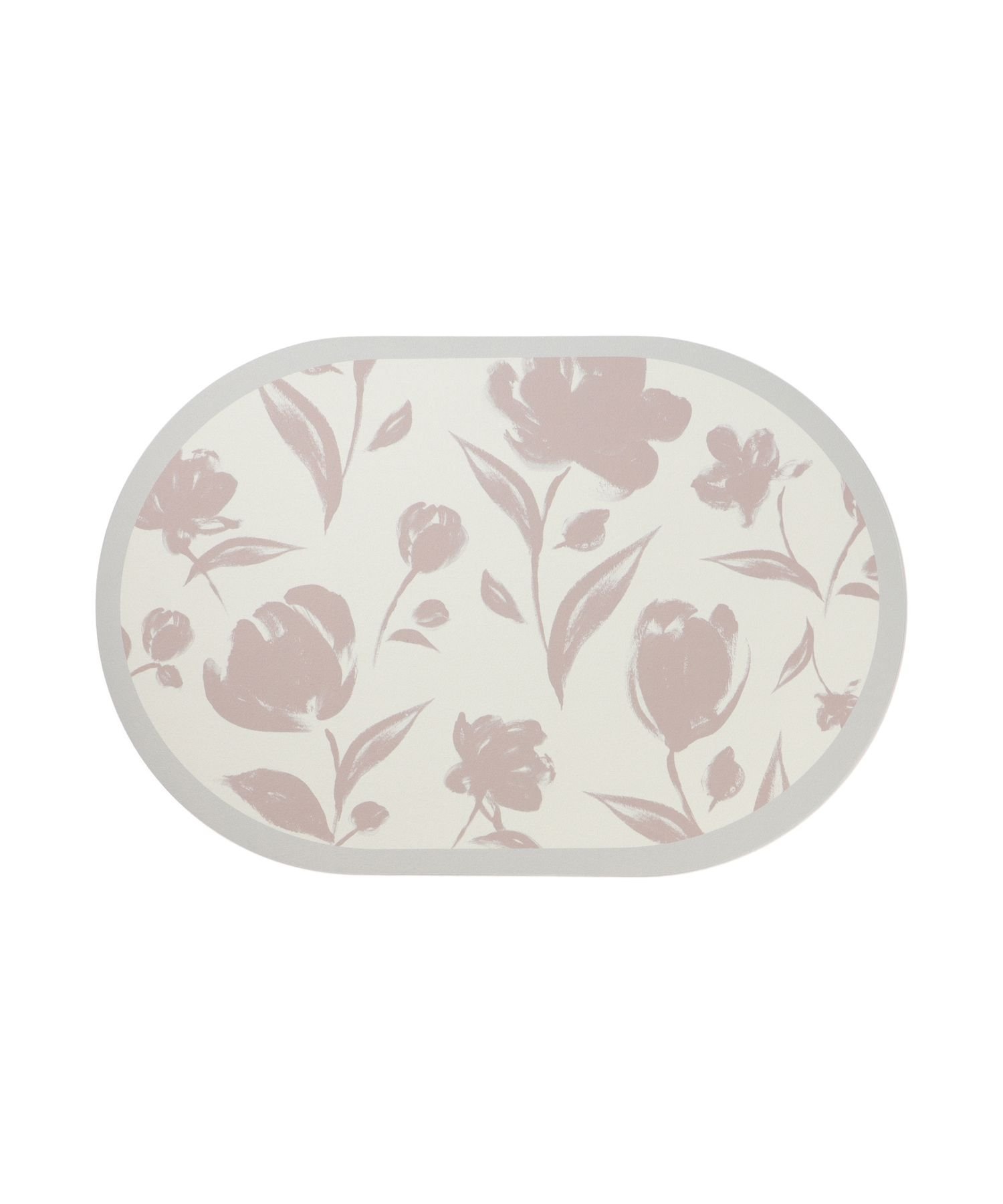 Francfranc 珪藻土入りソフトバスマット 楕円形 ビッグフラワー ベージュ フランフラン インテリア・生..