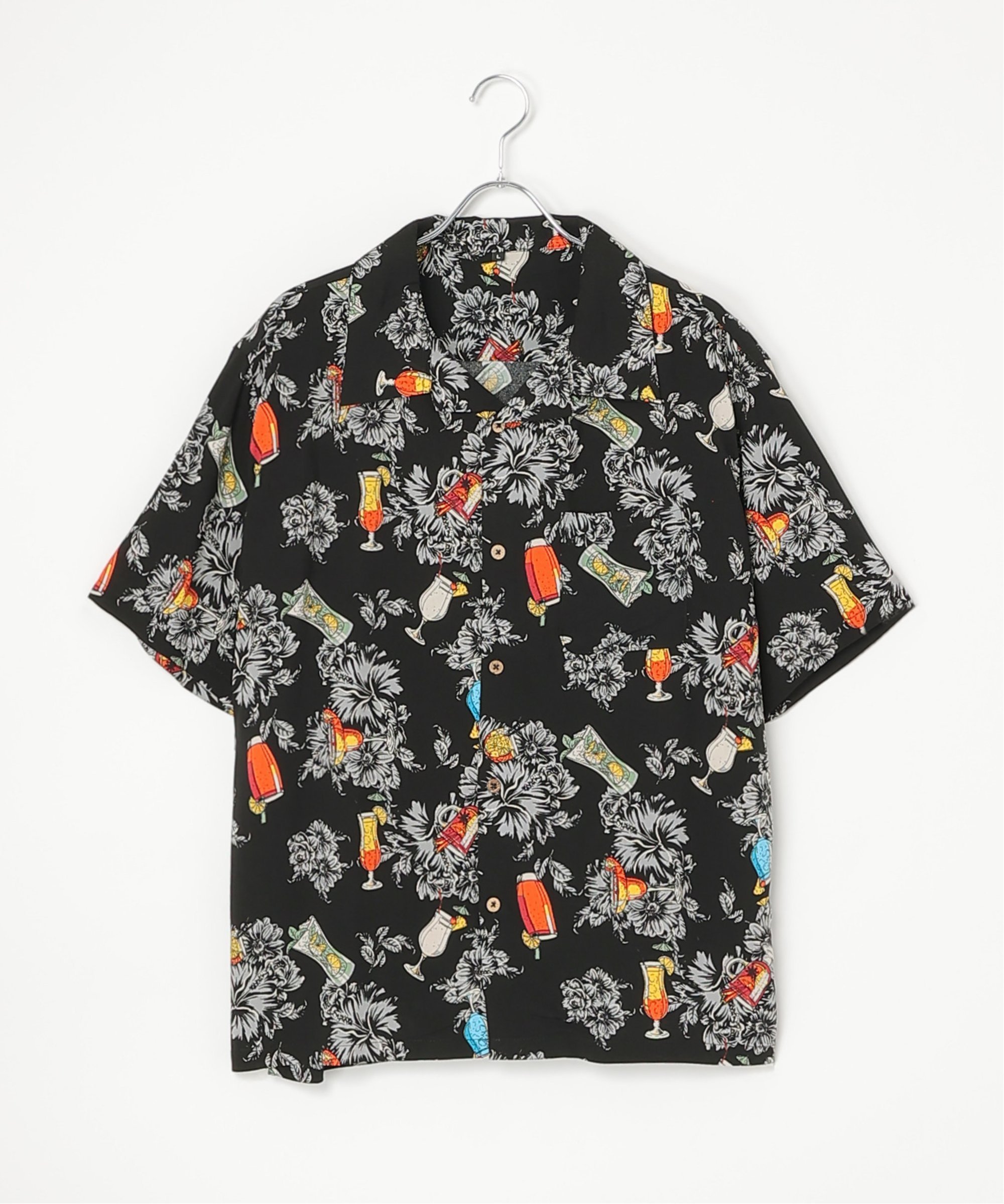 VENCE share style MENs レーヨンアロハシャツ ヴァンス エクスチェンジ トップス シャツ・ブラウス ホワイト グレー レッド ブルー ブラック