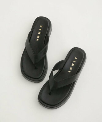 【SALE/20%OFF】NANO universe REMME/エコレザートングサンダル ナノユニバース シューズ・靴 サンダル ブラック ブラウン【送料無料】