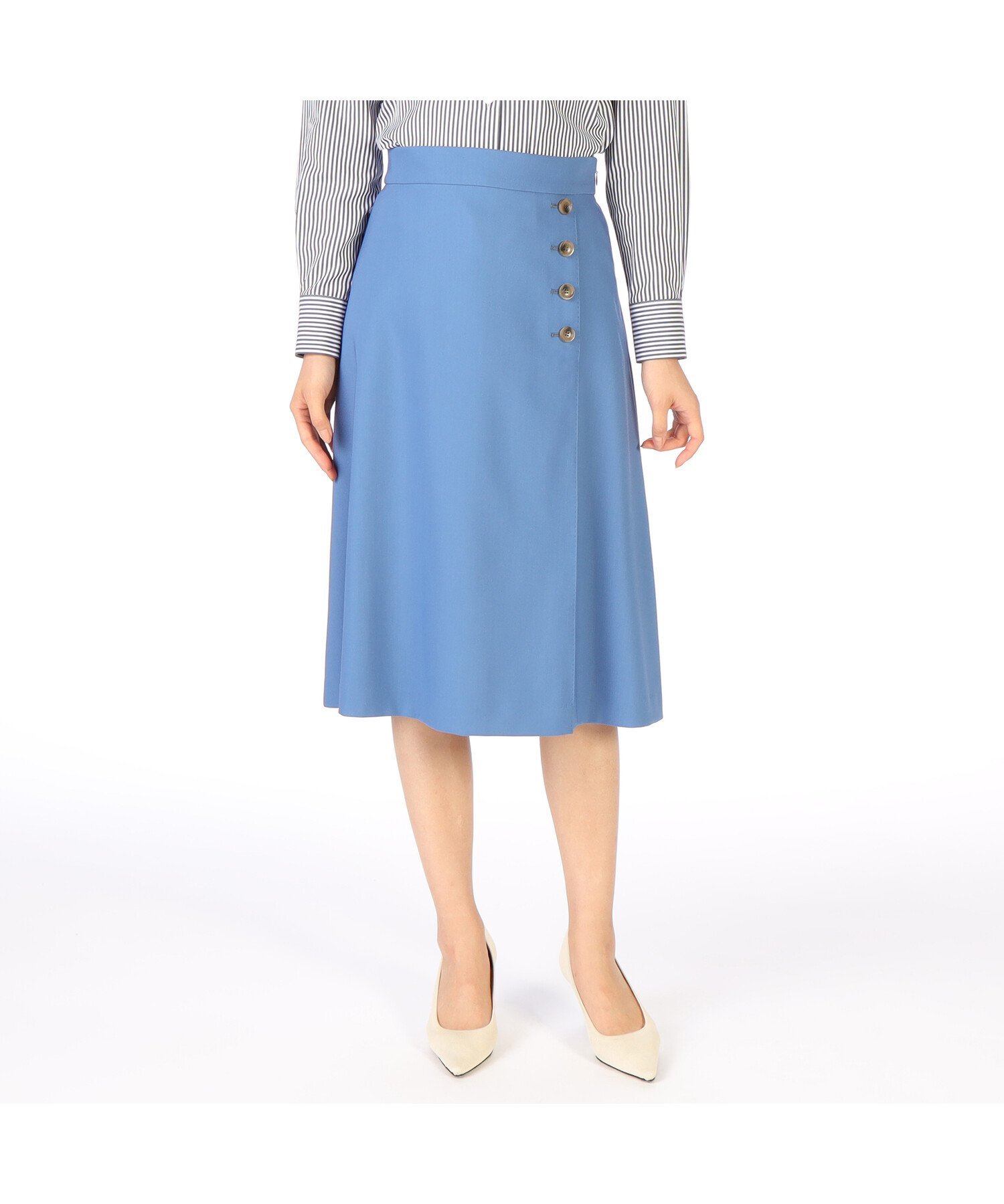 【SALE／85%OFF】KEITH オックスストレッチスカート キース スカート ロング・マキシスカート ブルー ベージュ ネイビー