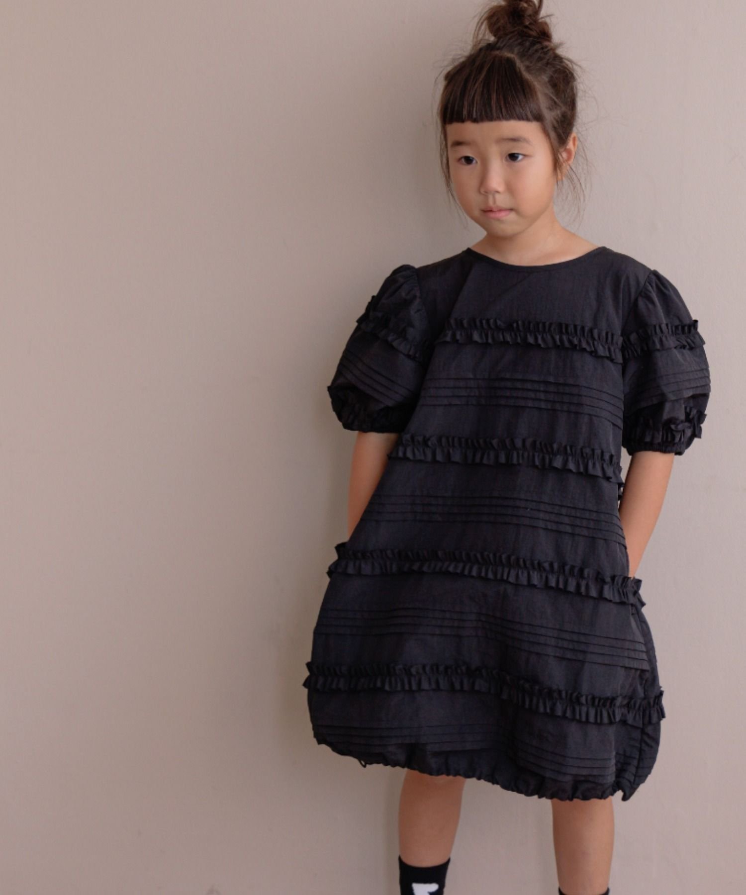 【SALE／30%OFF】LOWRYS FARM フリルバルーンワンピースSS ローリーズファーム ワンピース・ドレス ワンピース ブラウン ブラックのサムネイル