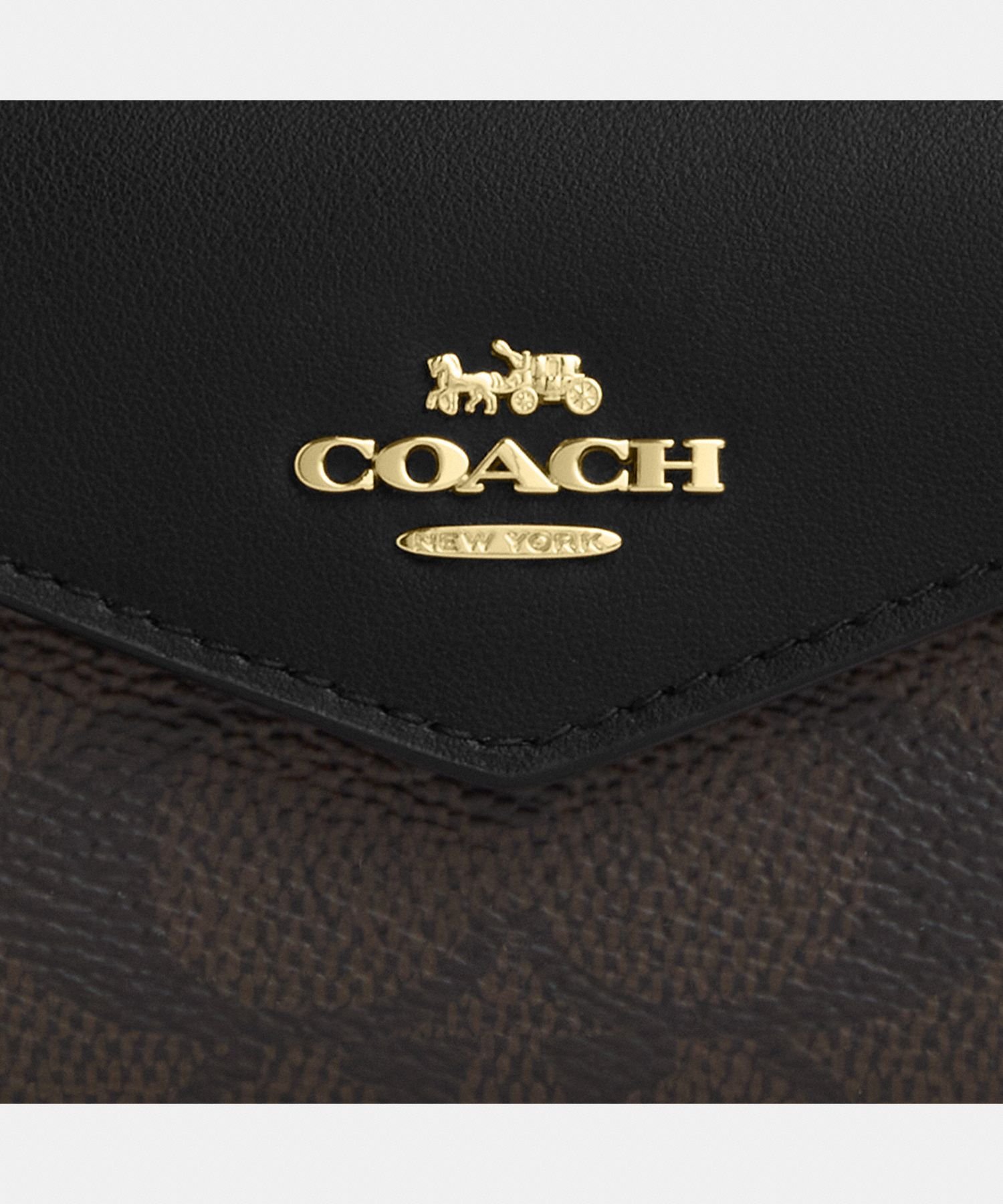 【SALE／60%OFF】COACH OUTLET 【公式】フラップ カード ケース・シグネチャー キャンバス コーチ　アウトレット 財布・ポーチ・ケース 名刺入れ・カードケース ブラック【送料無料】