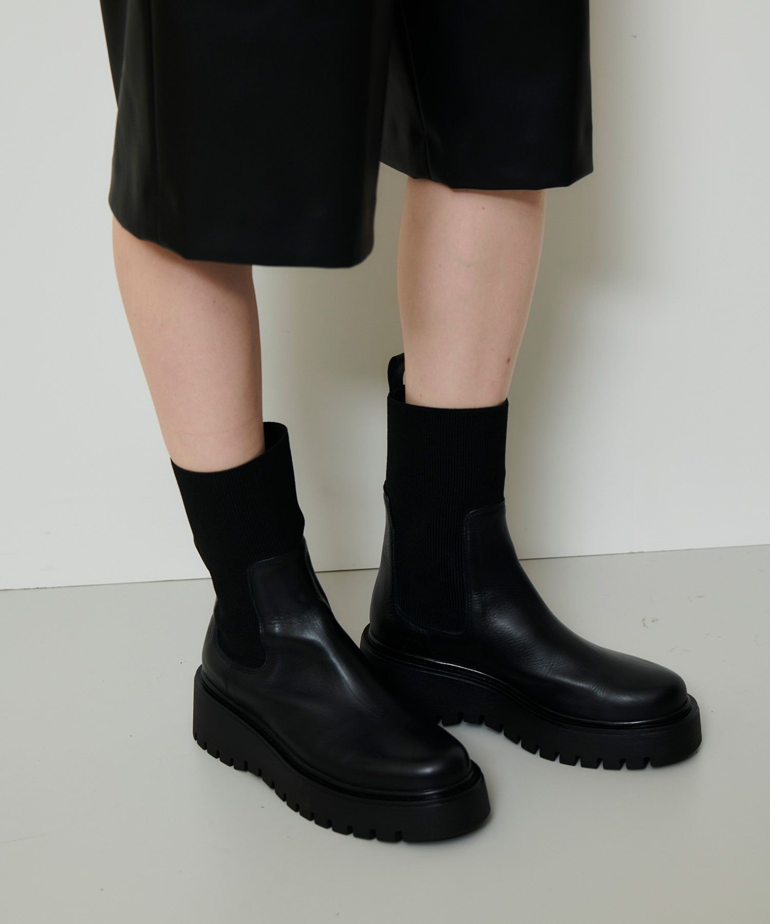 allureville 【allureville*CORSO ROMA 9】サイドゴアショートブーツ アルアバイル シューズ・靴 ブーツ ブラック【送料無料】