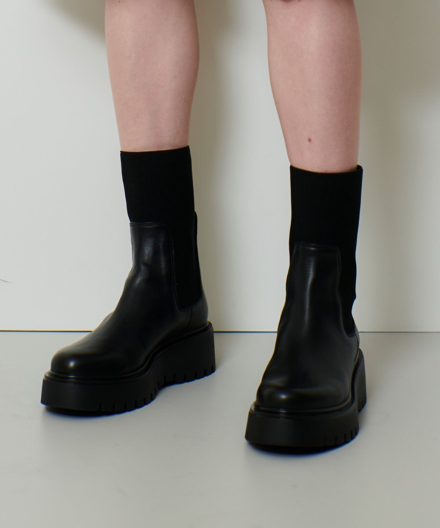 allureville 【allureville*CORSO ROMA 9】サイドゴアショートブーツ アルアバイル シューズ・靴 ブーツ ブラック【送料無料】
