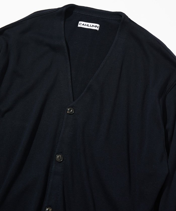 CAHLUMN Silk Cotton Long Sleeve Cardigan フリークスストア トップス カーディガン ブラック ネイビー【送料無料】