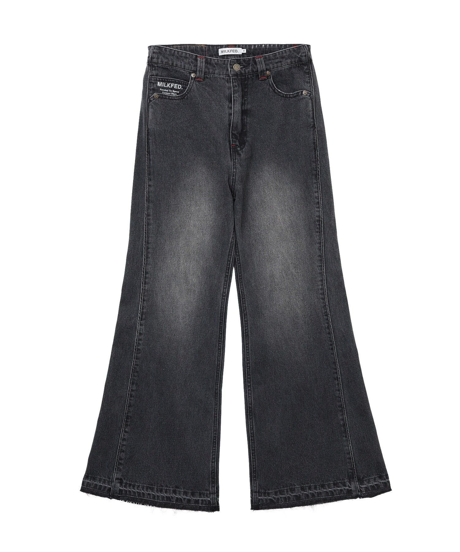 MILKFED. FLARED DENIM PANTS ミルクフェド パンツ その他のパンツ ネイビー ブラック