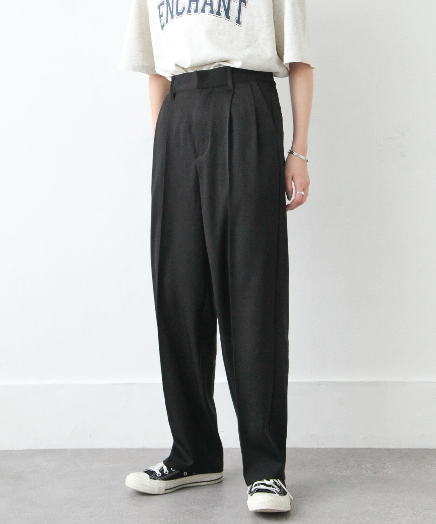 Chillfar 【az22168c】Chillfar 22AWハイウエストテーパードスラックスパンツ チルファー パンツ スラックス・ドレスパンツ グリーン ピンク カーキグリーン オレンジ グレー ホワイト ブラック