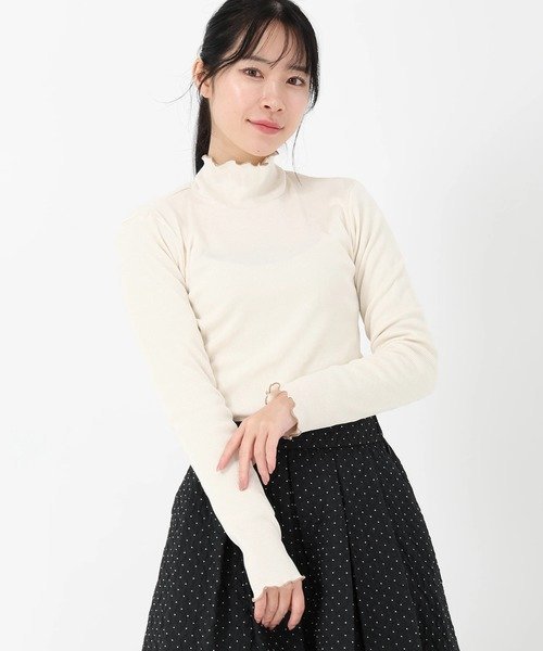 STRAWBERRY-FIELDS メローアクセントリブプルオーバー ストロベリーフィールズ トップス カットソー・Tシャツ ブラック