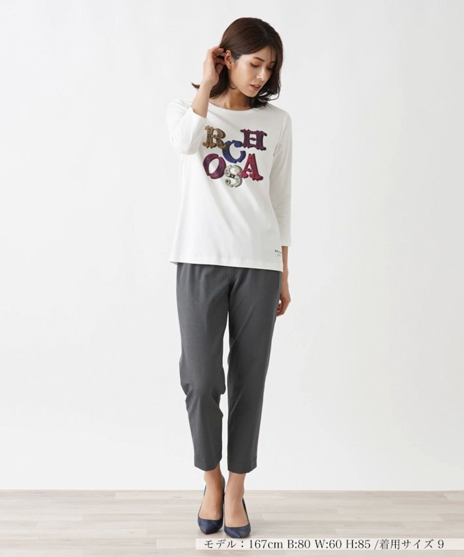 Leilian ロゴカットソー【ROCHAS Premiere】 レリアン トップス カットソー・Tシャツ ホワイト