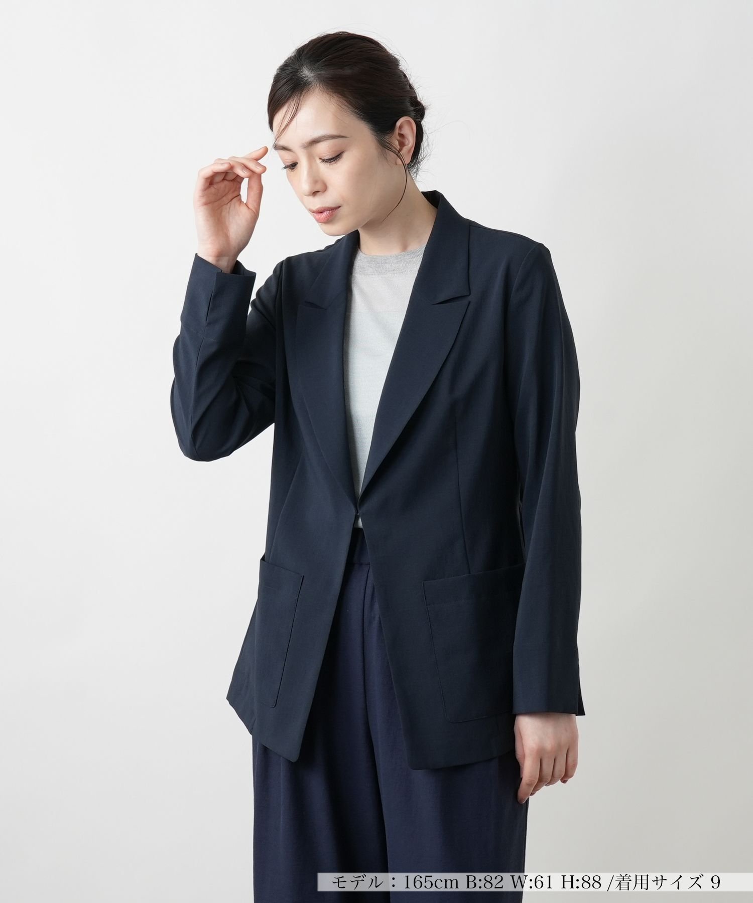 Leilian 【店舗人気】ドロストジャケット レリアン ジャケット・アウター テーラードジャケット・ブレザー ホワイト ネイビー ピンク
