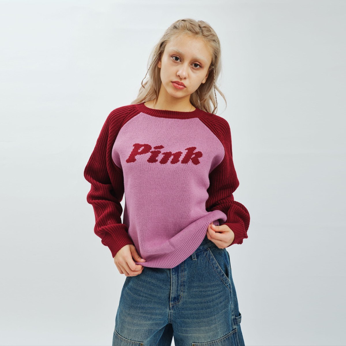 atmos pink atmos pink Raglan Sleeve Knit PINK アトモス トップス ニット ピンク【送料無料】