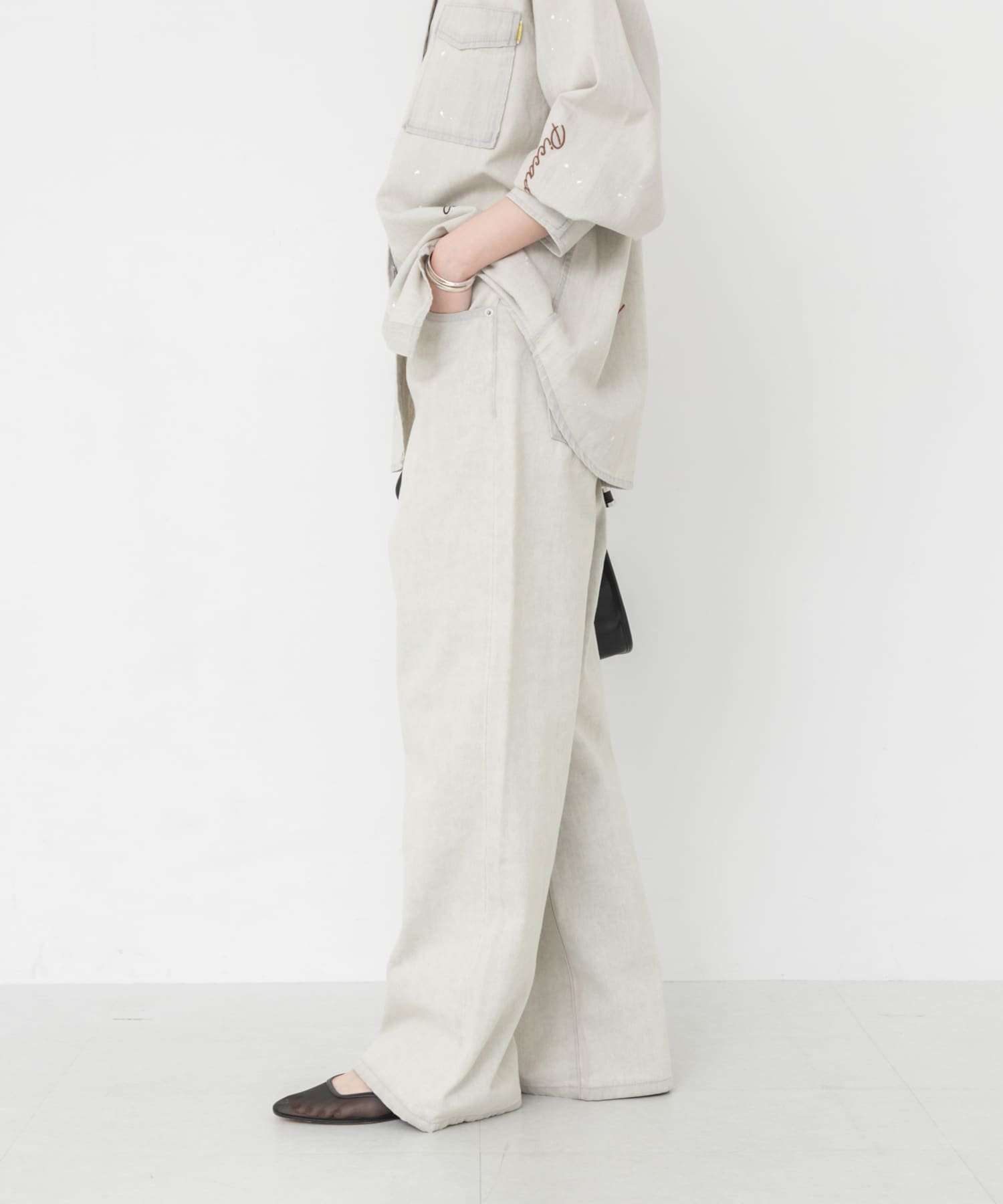 『別注』PICCADILLY×URBAN RESEARCH デニムストレートパンツ アーバンリサーチ パンツ ジーンズ・デニムパンツ グレー
