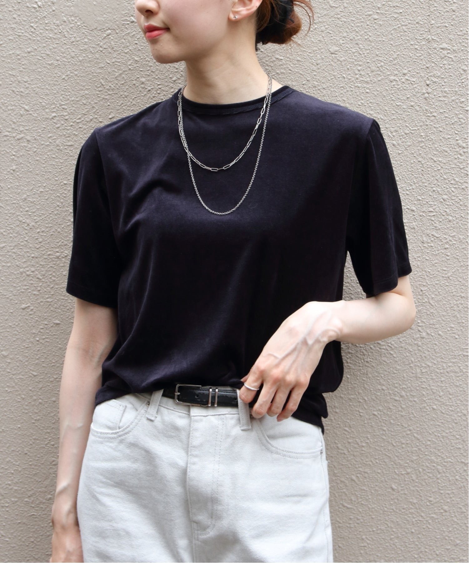THE SHINZONE シンゾーン ベロアハーフスリーブTEE VELOUR HALF SLEEVE TEE ステップス トップス カットソー・Tシャツ グリーン ネイビー