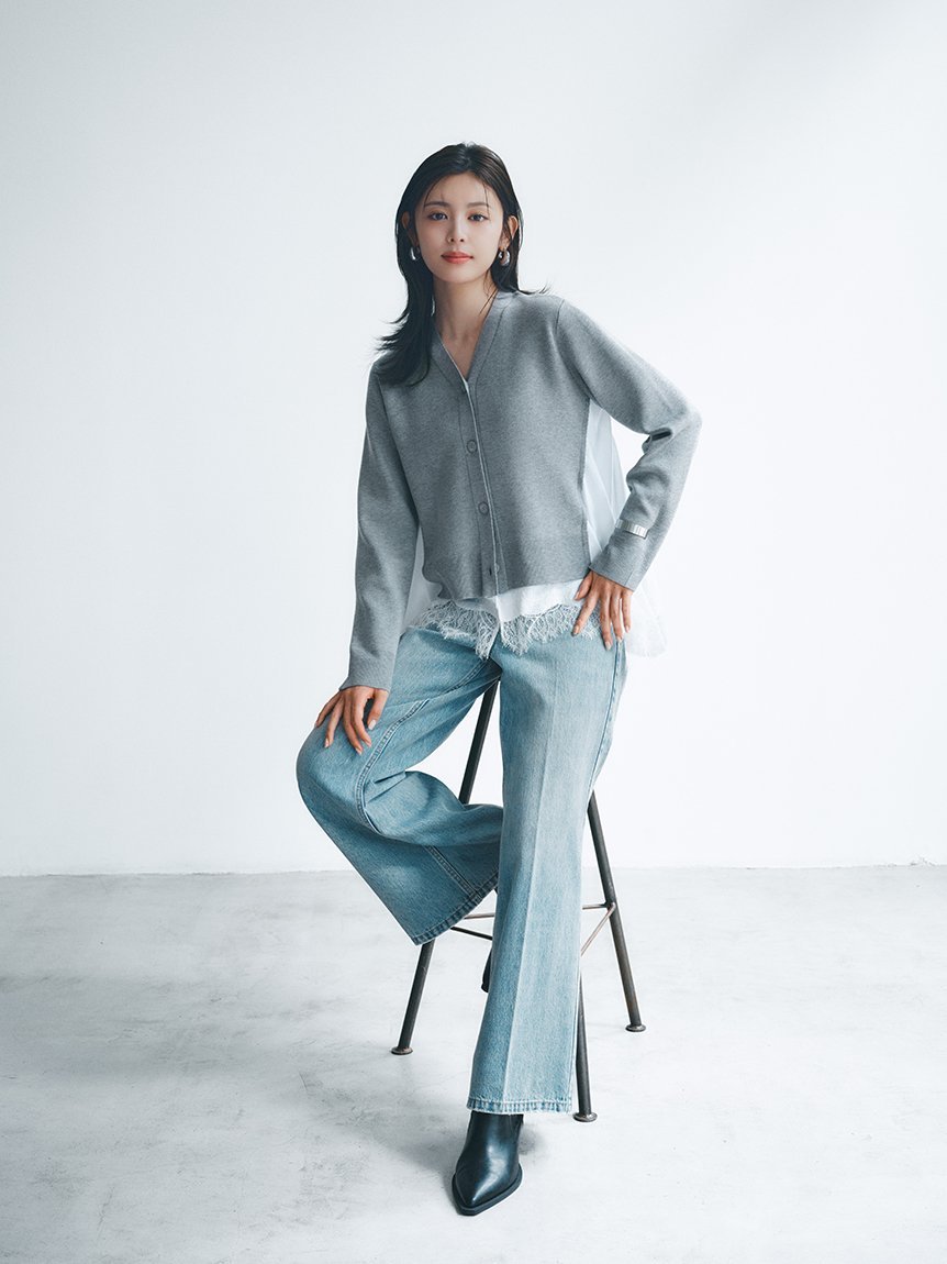 Mila Owen センタープレスワイドデニムパンツ ミラオーウェン パンツ ジーンズ・デニムパンツ ベージュ【送料無料】 stylife-15842743 Rakuten Fashion サンプル画像2