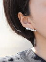 anq. 【anq.】K10・Pearl Line ピアス 淡水パール クークロワッサン アクセサリー・腕時計 ピアス ホワイト【送料無料】